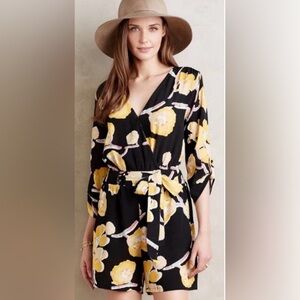 Elevenses Black and Yellow Floral Romper